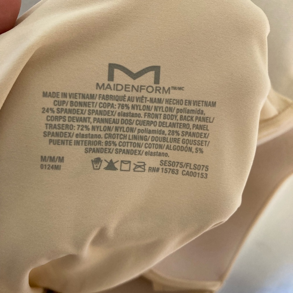 Maidenform Size Medium Beige Shapewear Bodysuit Adjustable - Picture 4 of 6